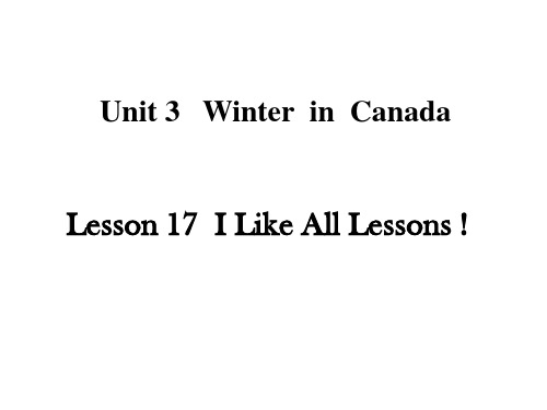 冀教版六年级英语上册Lesson17