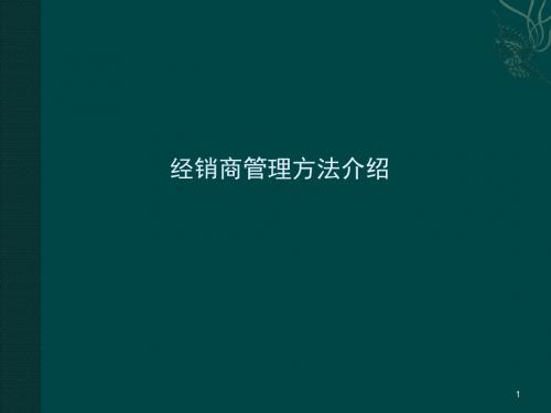 经销商管理方法分类ppt课件