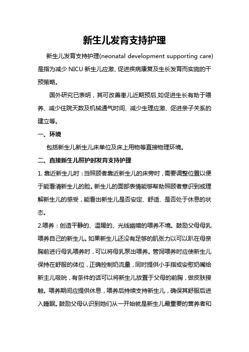 新生儿发育支持护理