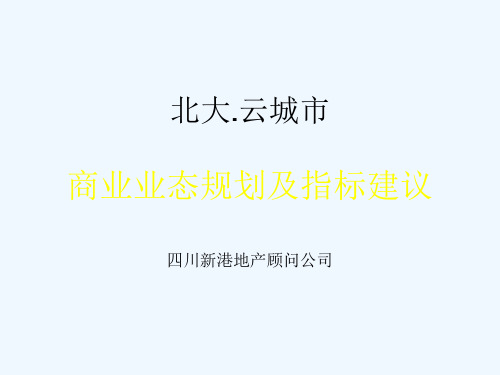 城市商业业态规划及指标建议