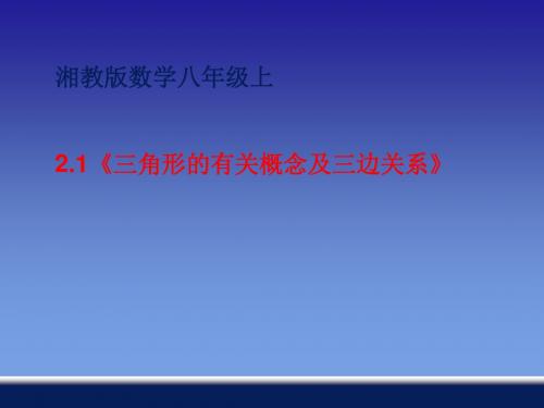 湘教版数学八年级上2.1《三角形的有关概念及三边关系》课件(共21张PPT)