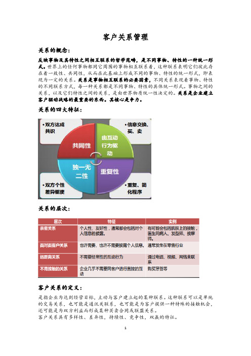 客户关系管理复习资料