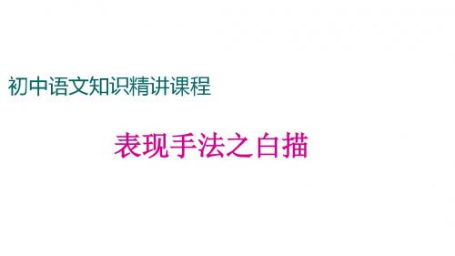 (新)人教版七年级语文上册《记述文》阅读考点：表现方法之白描