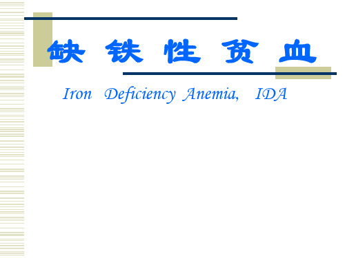 缺铁性贫血第九版PPT优秀课件