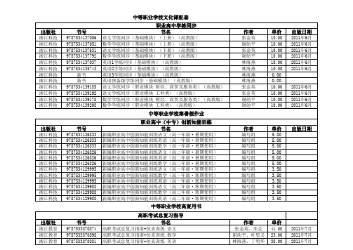 副本中等职业学校教辅材料 目录(供参考)