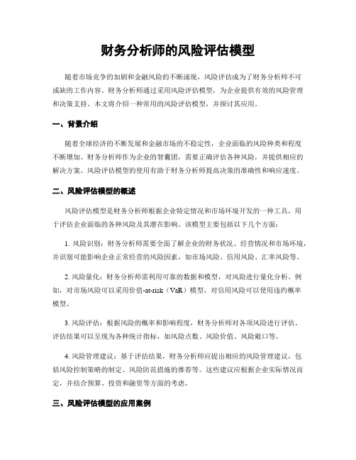 财务分析师的风险评估模型