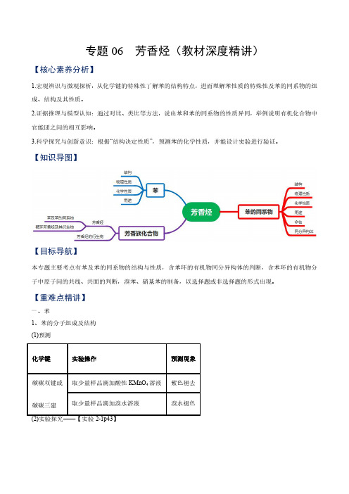 专题06 芳香烃(教材深讲)-2023学年高二化学知识整合讲练(人教版2019选择性必修3)(原卷版