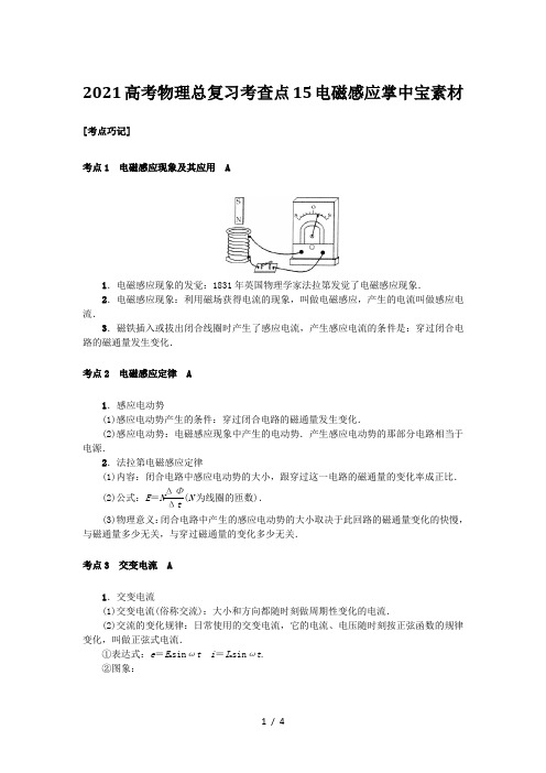 2021高考物理总复习考查点15电磁感应掌中宝素材