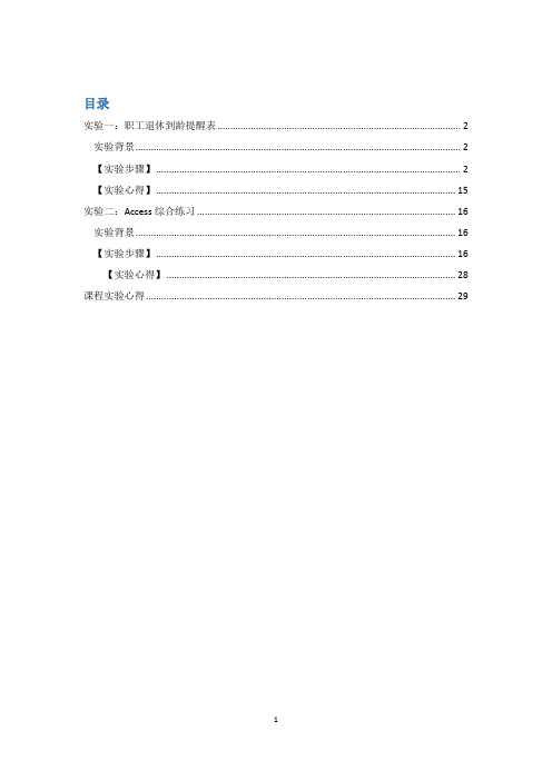 计算机信息管理系统实验报告