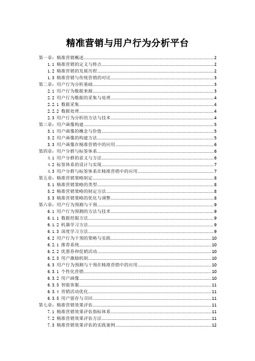 精准营销与用户行为分析平台