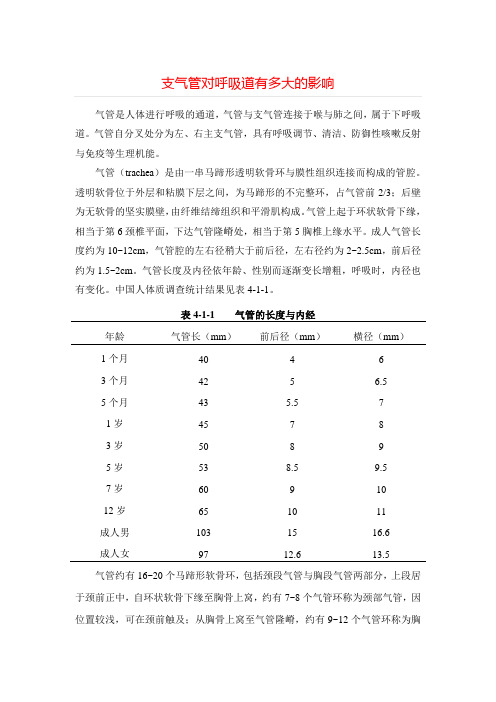 支气管对呼吸道有多大的影响==