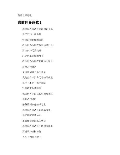 我的世界诗歌