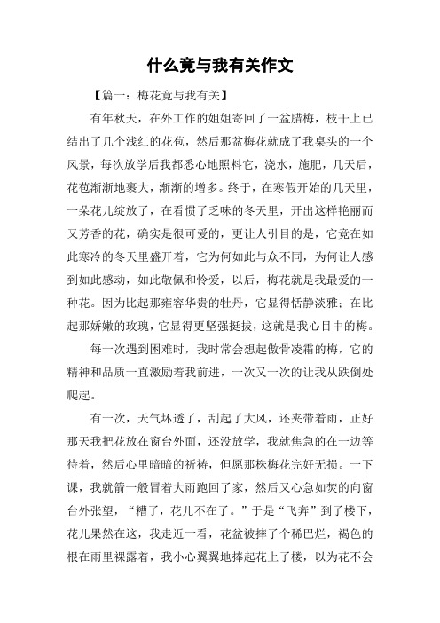 什么竟与我有关作文