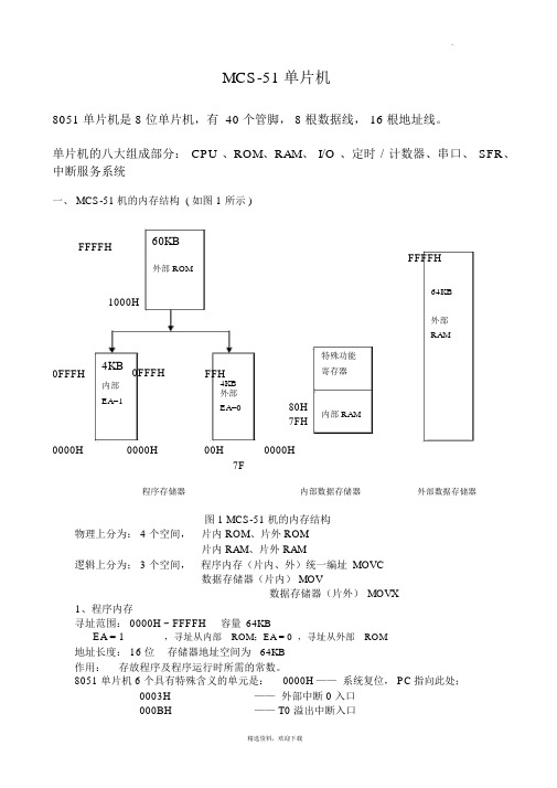 MCS-51单片机复习要点