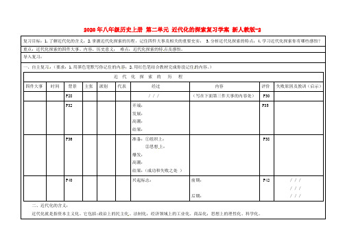 2020年八年级历史上册 第二单元 近代化的探索复习学案 新人教版-2.doc
