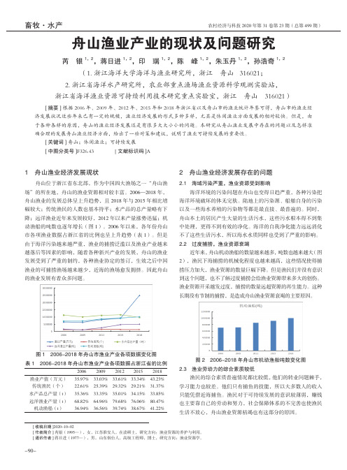 舟山渔业产业的现状及问题研究