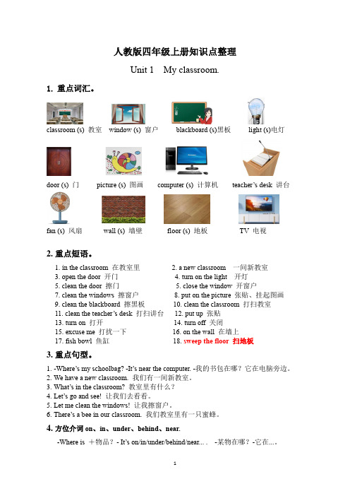 人教版四年级上册知识点整理