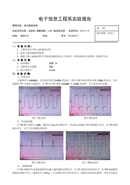 实验四 增量调制(ΔM)编译码实验