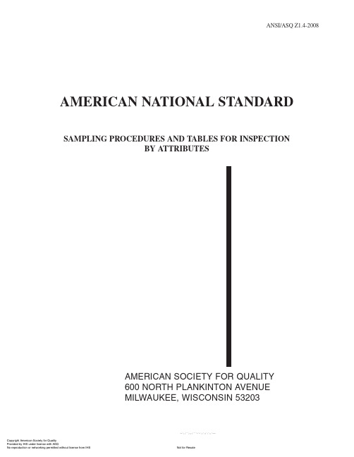 sampling plan ANSI ASQ Z14 2008