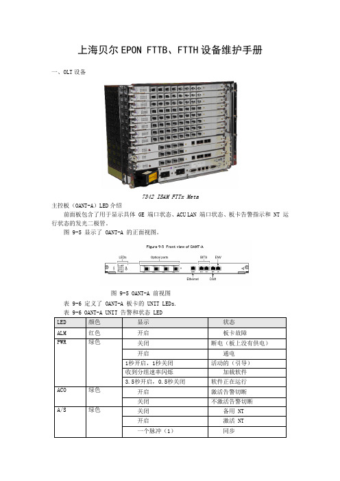 上海贝尔EPON系统OLT&ONU基本维护手册