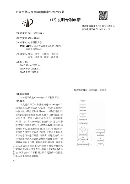 一种基于改进YOLOv5的小目标检测算法[发明专利]