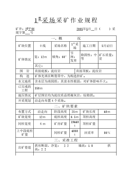 采矿作业规程