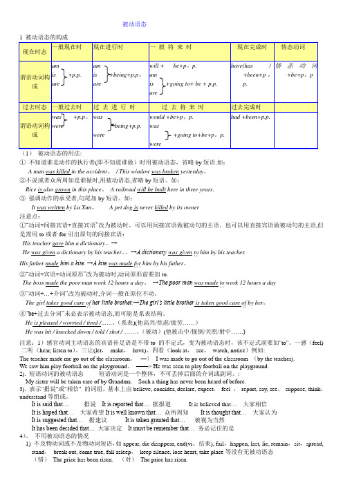 九年级英语人教版被动语态语法总结及练习