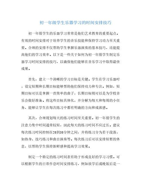 初一年级学生乐器学习的时间安排技巧