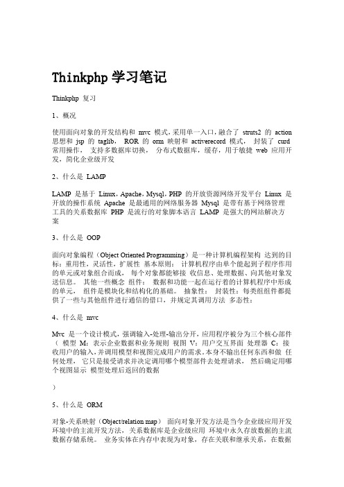 THINKPHP学习笔记