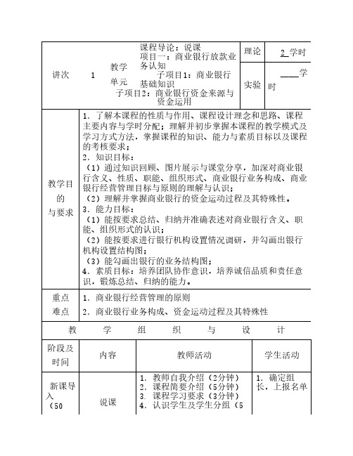 商业银行放款实务教案