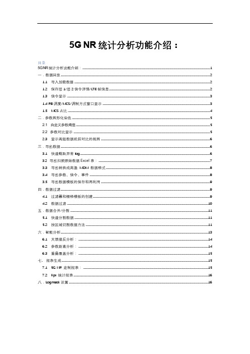 鼎利5G统计分析指导书-V0201(快速上手,必看文档)