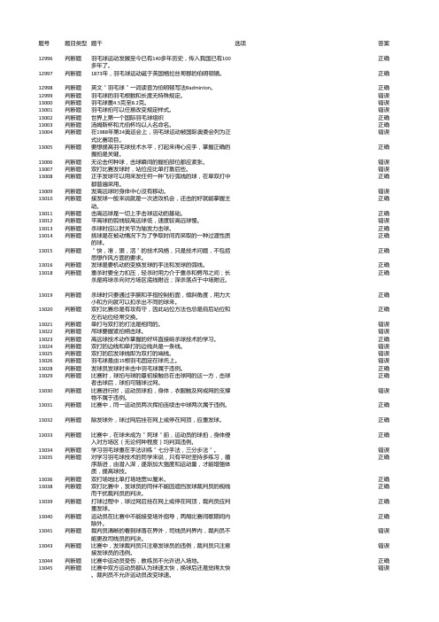 浙江大学-羽毛球理论考试