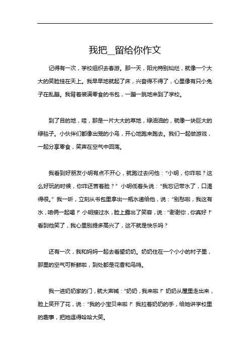 我把__留给你作文