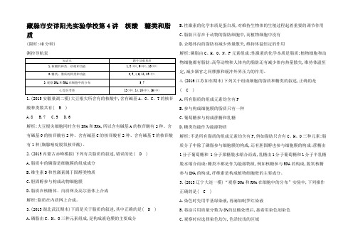 高考生物一轮复习 第一单元 走近细胞和组成细胞的分子 第4讲 核酸 糖类和脂质