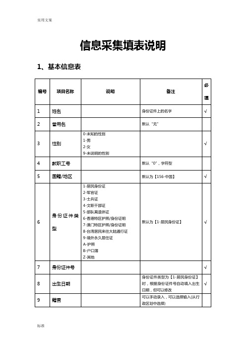 信息采集填表说明书(DOC)