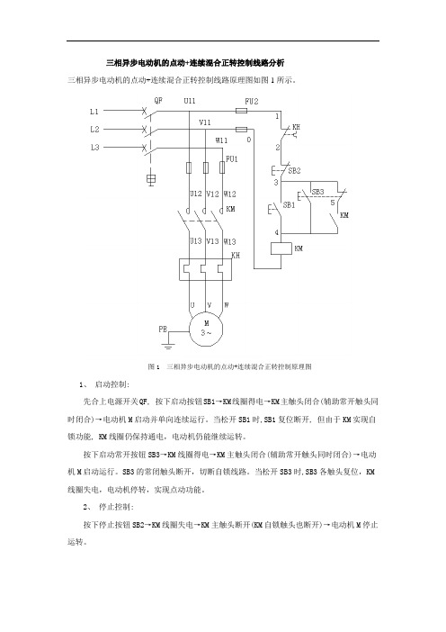 三相异步电动机的点动连续混合正转控制线路分析(精)