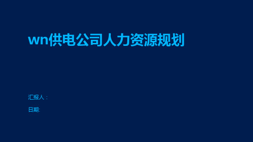 wn供电公司人力资源规划