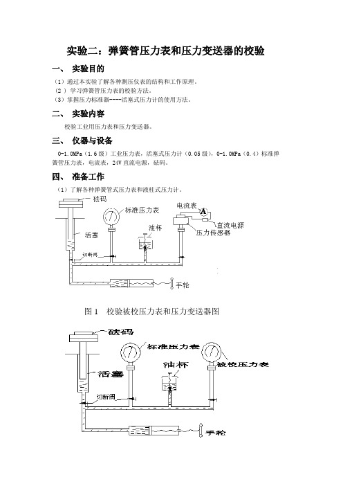 实验二压力表——热工测量实验