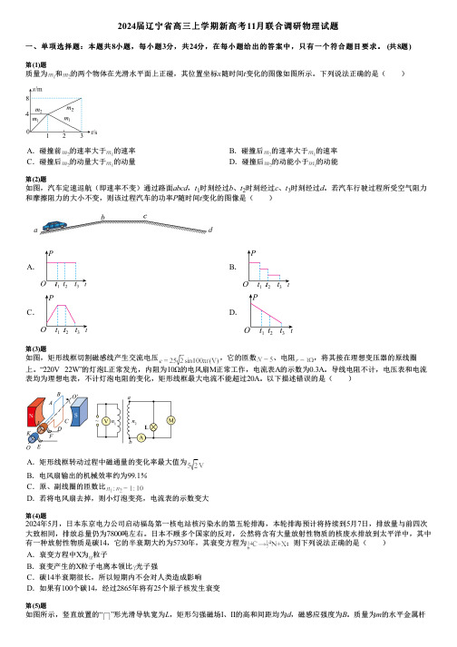 2024届辽宁省高三上学期新高考11月联合调研物理试题