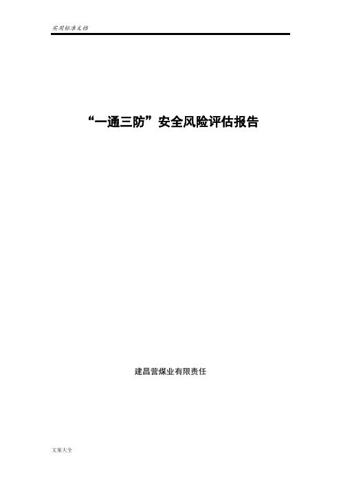 “一通三防”安全系统风险评估报告材料