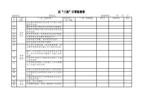 反三违日常检查记录