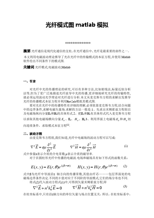 光纤的模式MATLAB图模拟