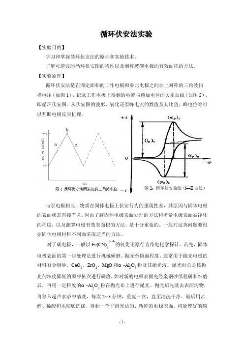 循环伏安法实验报告（有测定电极有效面积）