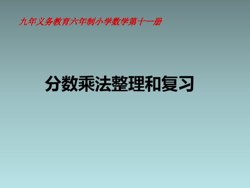 六年级上册数学课件-第一单元 分数乘法整理和复习 人教版 (2)