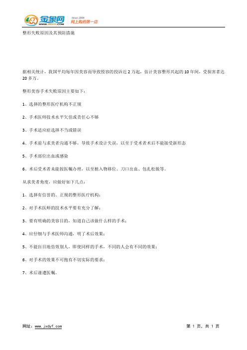 整形失败原因及其预防措施.docx