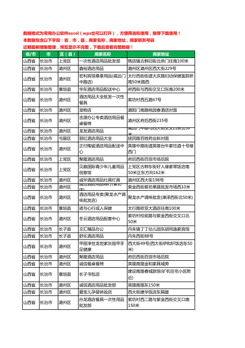 2020新版山西省长治市酒店用品工商企业公司商家名录名单联系电话号码地址大全50家