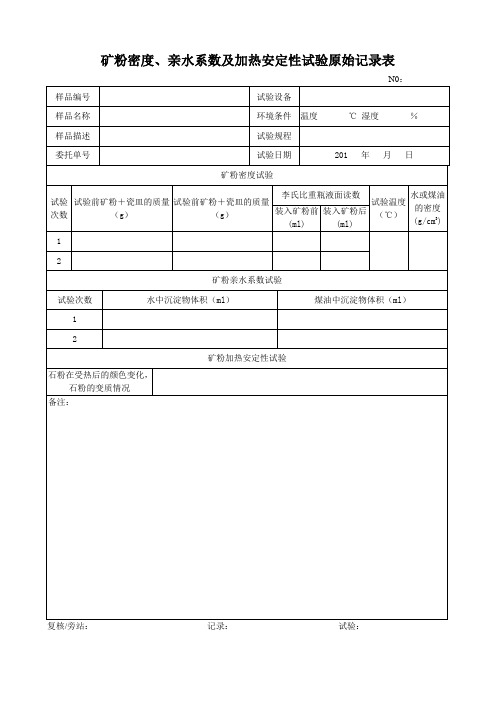 矿粉密度、亲水系数及加热安定性试验[JTG]