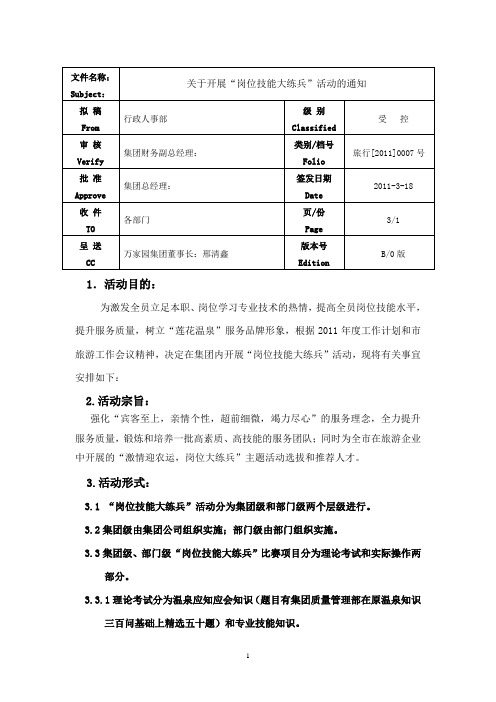 岗位大练兵通知2