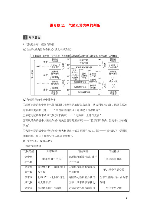 最新高考地理二轮优选习题 专题三 大气与水的运动规律 微专题11 气候及其类型的判断学案(考试必备)