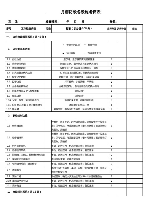 消防维保月度考评表-1